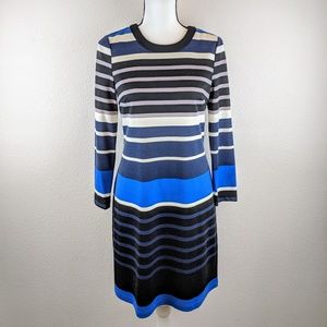 Eliza J Striped Shift Dress Black / Blue